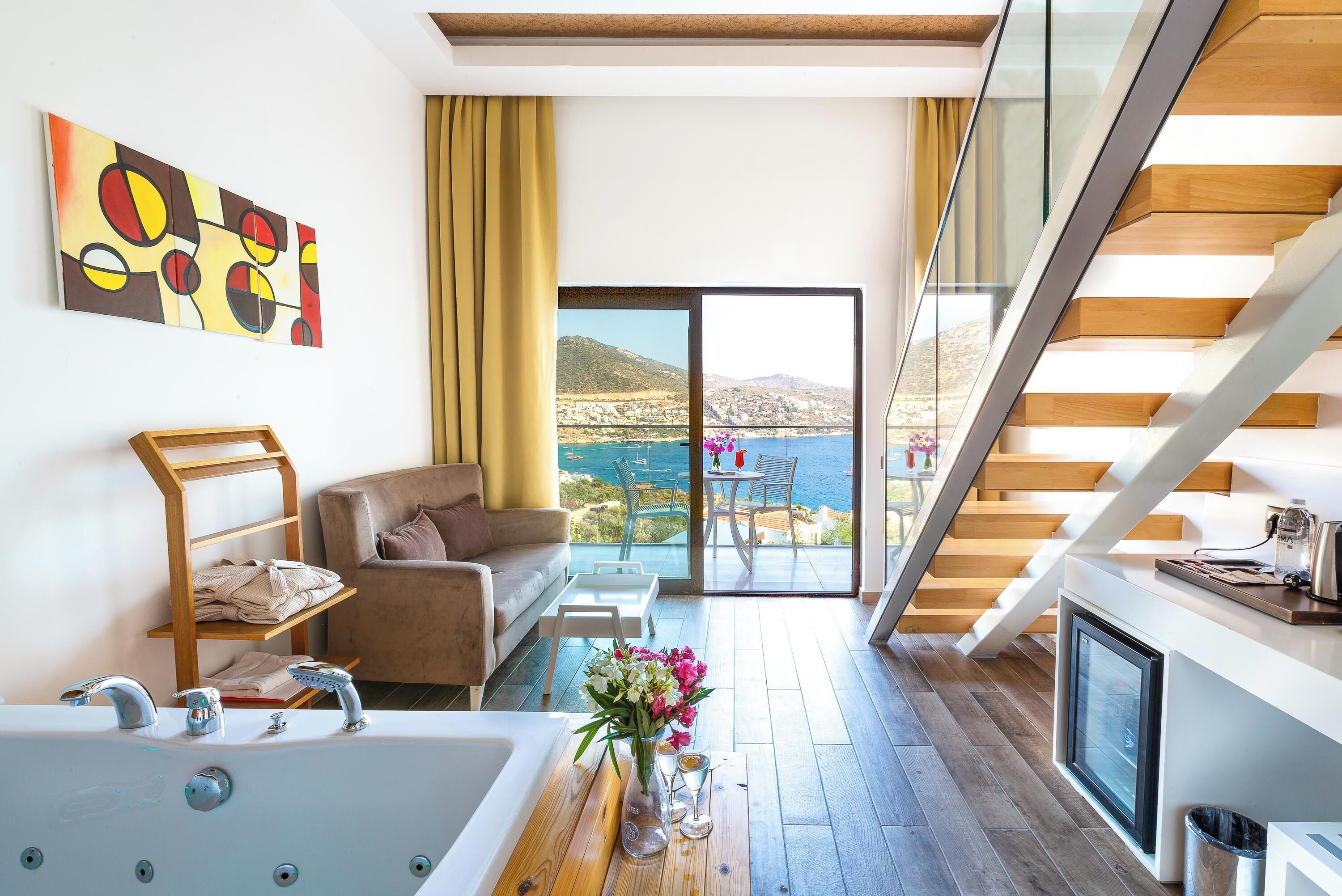 Suite Deluxe, bañera de hidromasaje, vistas al mar | Vistas desde la habitación