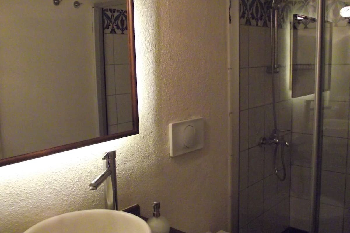 shower, free toiletries, hair dryer, bathrobes