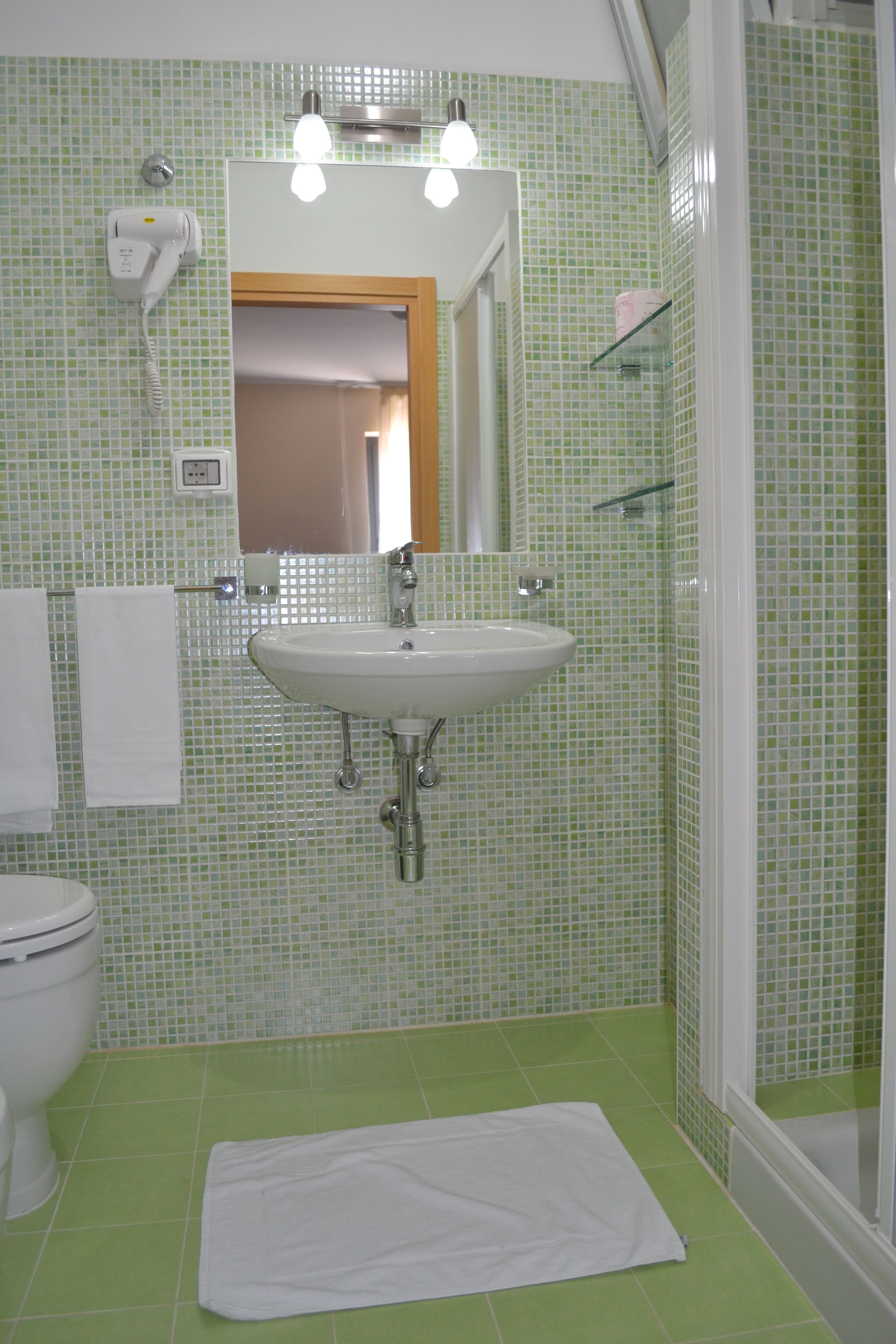 shower, free toiletries, hair dryer, bidet