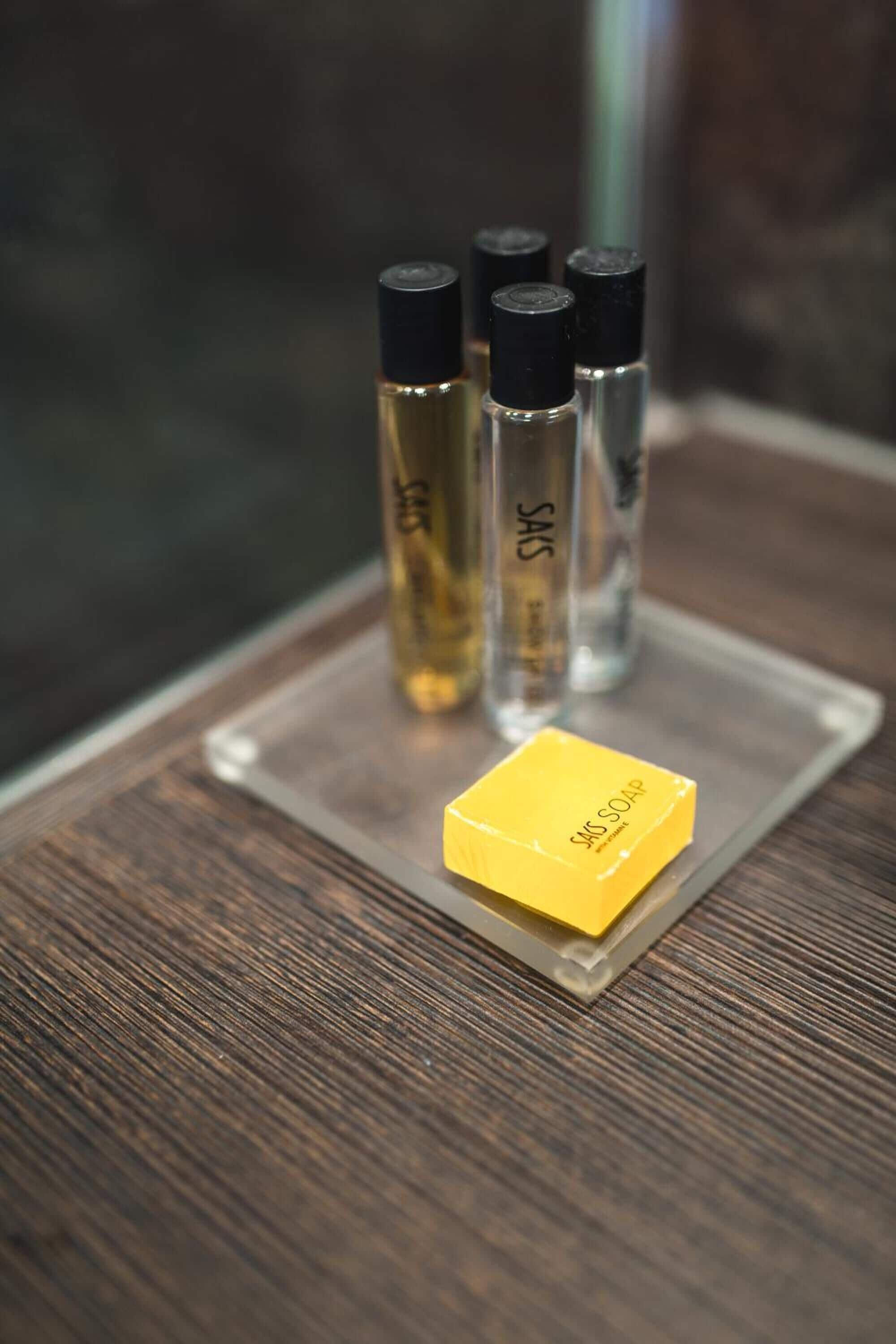 free toiletries, hair dryer, towels