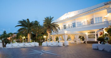 Outdoor banquet area