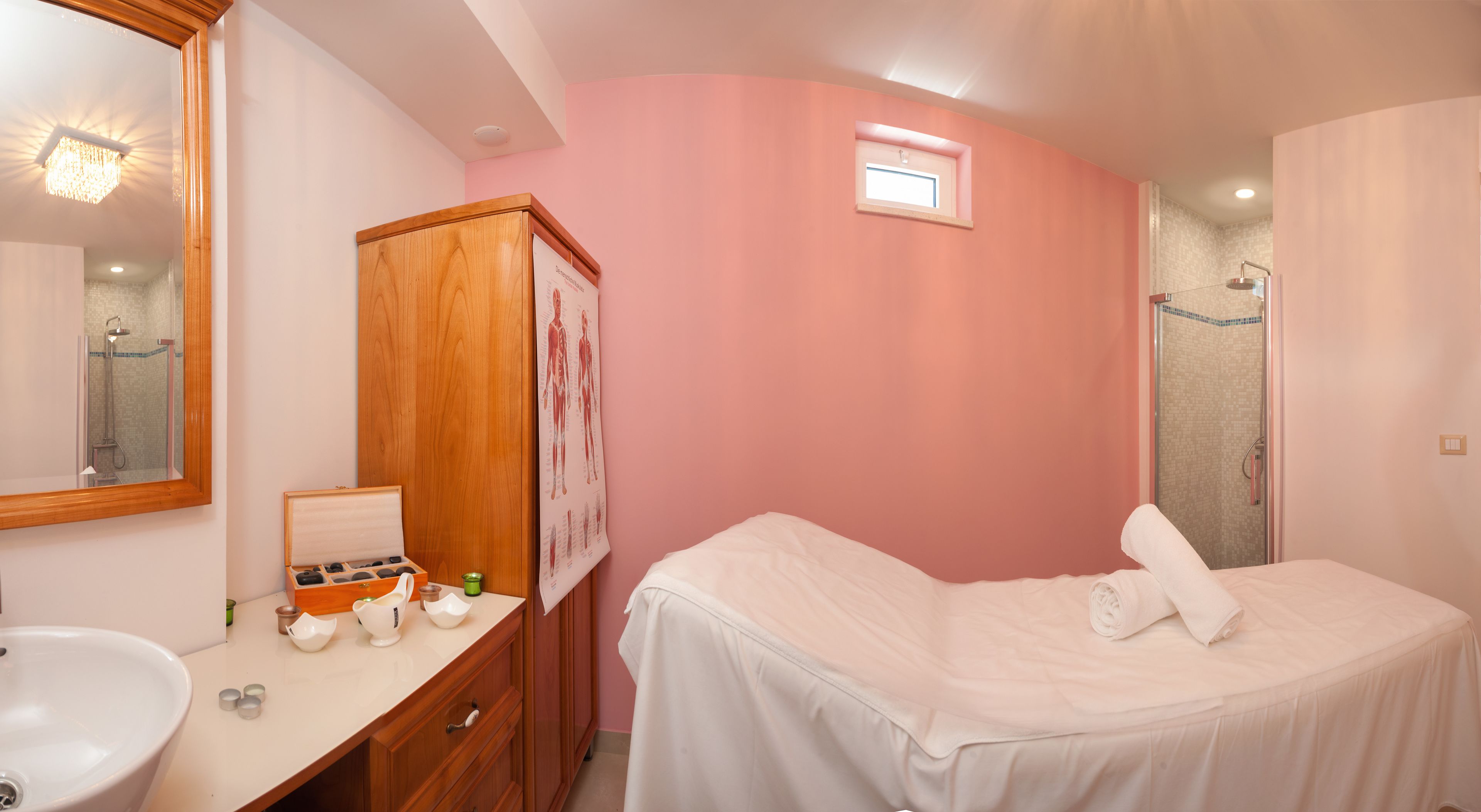Facials, massage/treatment rooms, manicures and pedicures
