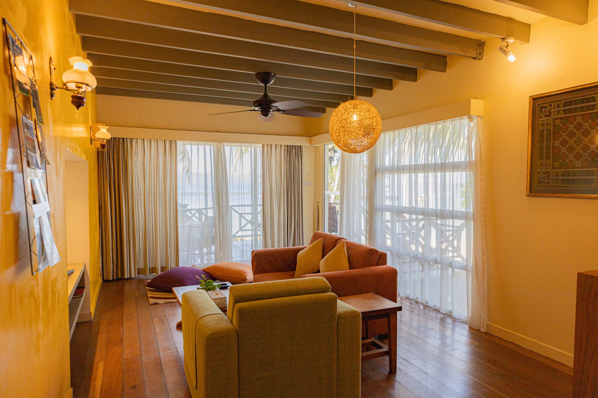 Hillside Villa Double Storey + Return Boat Transfer | Living area | 28-inch flat-screen TV with cable channels, TV