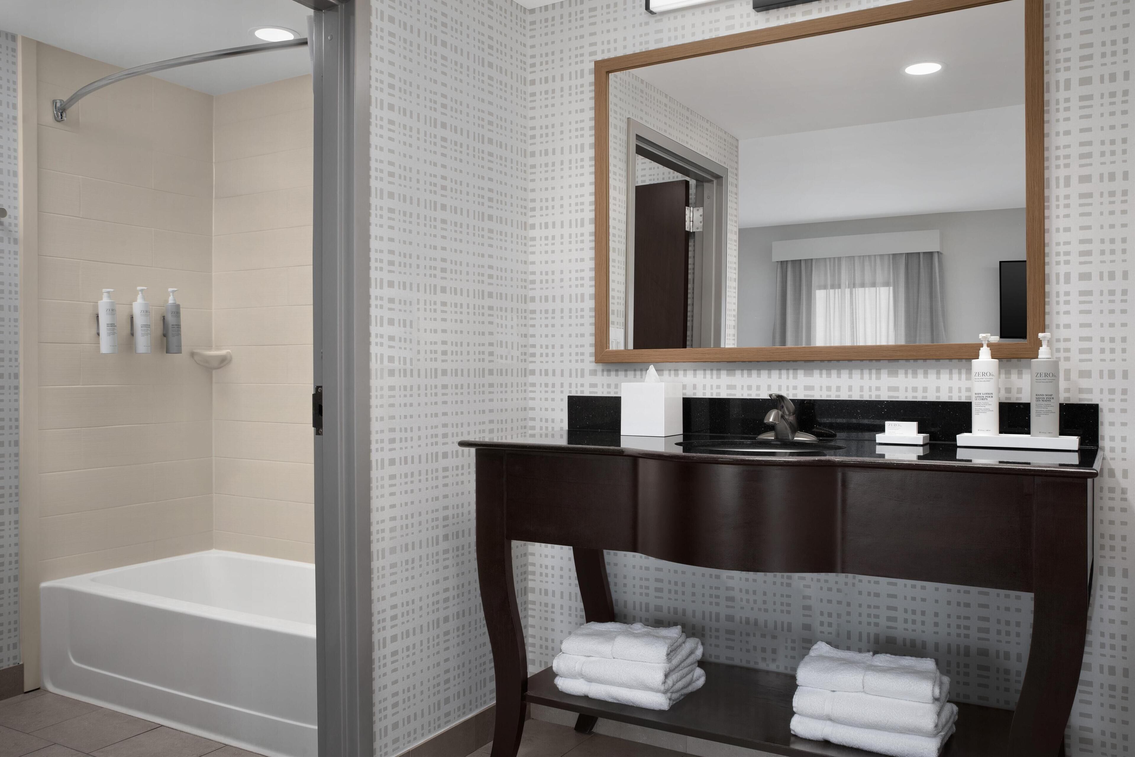 free toiletries, hair dryer, towels, soap