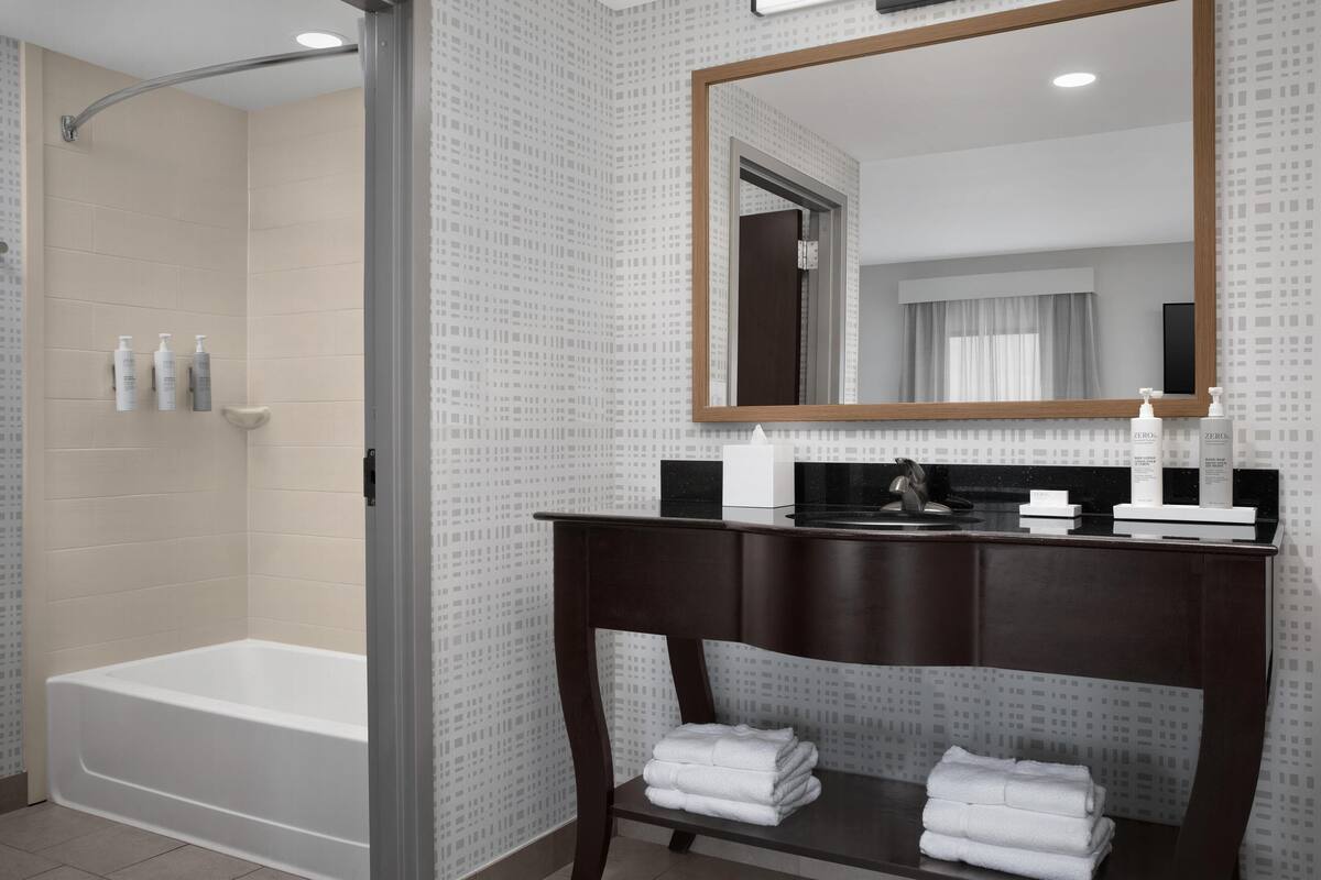 free toiletries, hair dryer, towels, soap