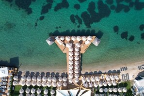 Privatstrand, weißer Sandstrand, Shuttle zum Strand