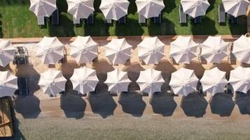 Private beach, white sand, beach shuttle, beach cabanas