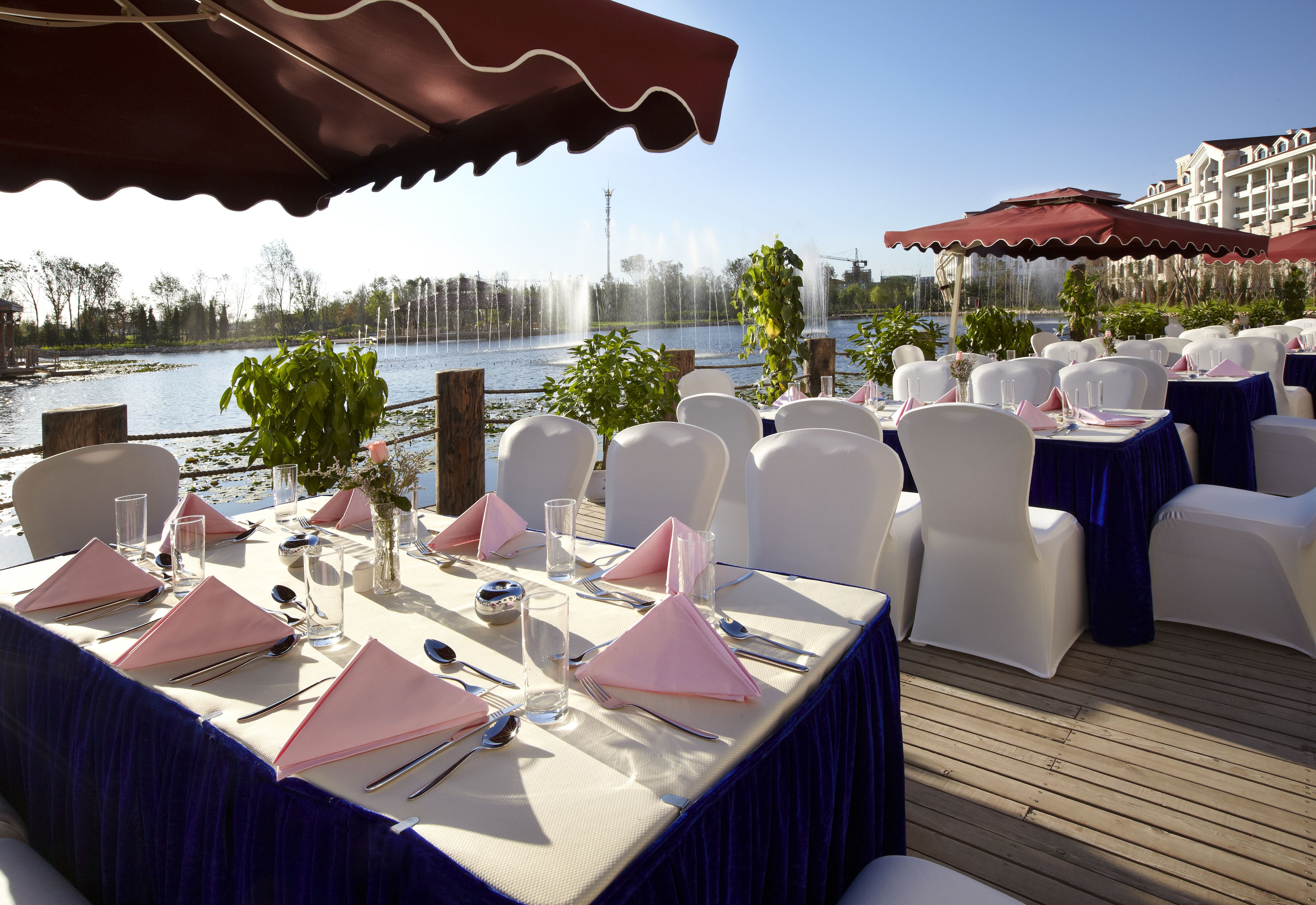 outdoor banquet area