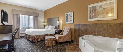 Suite, 1 King Bed, Non Smoking, Jetted Tub | Desk, blackout curtains, iron/ironing board, rollaway beds