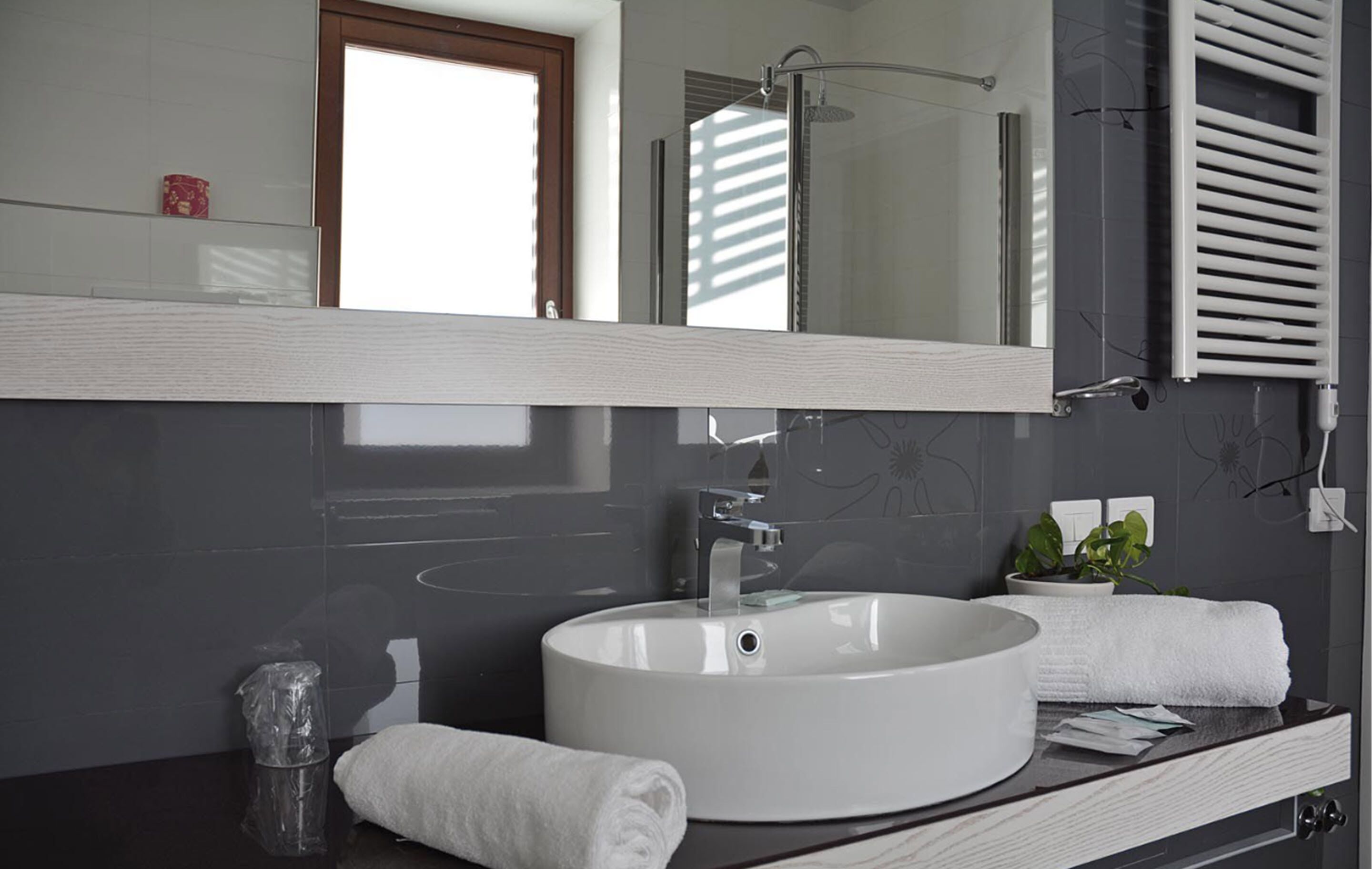 hair dryer, bidet, towels