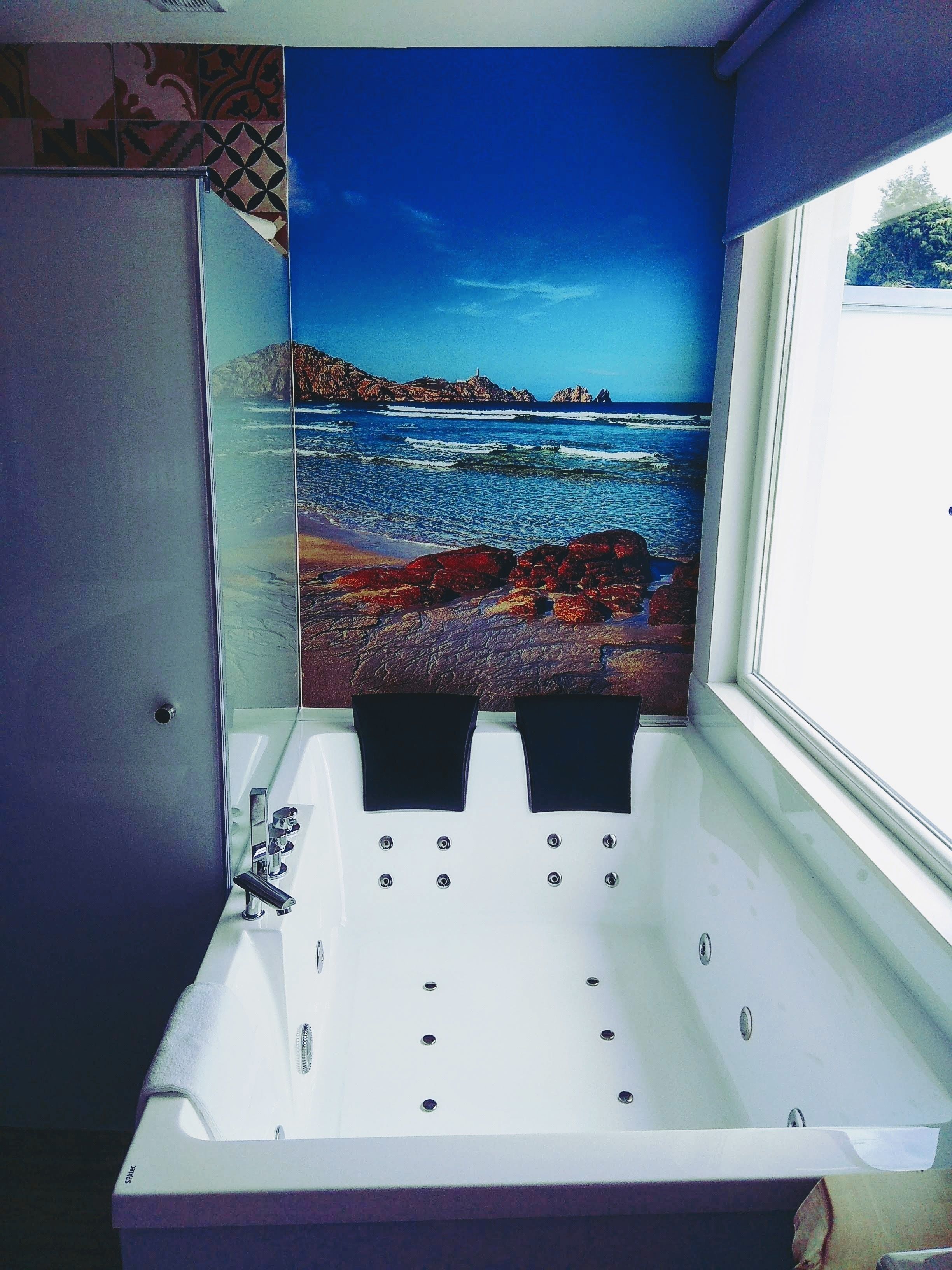 deluxe double room, 1 queen bed, terrace, sea view | jetted bathtub