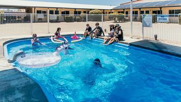Outdoor pool, pool loungers