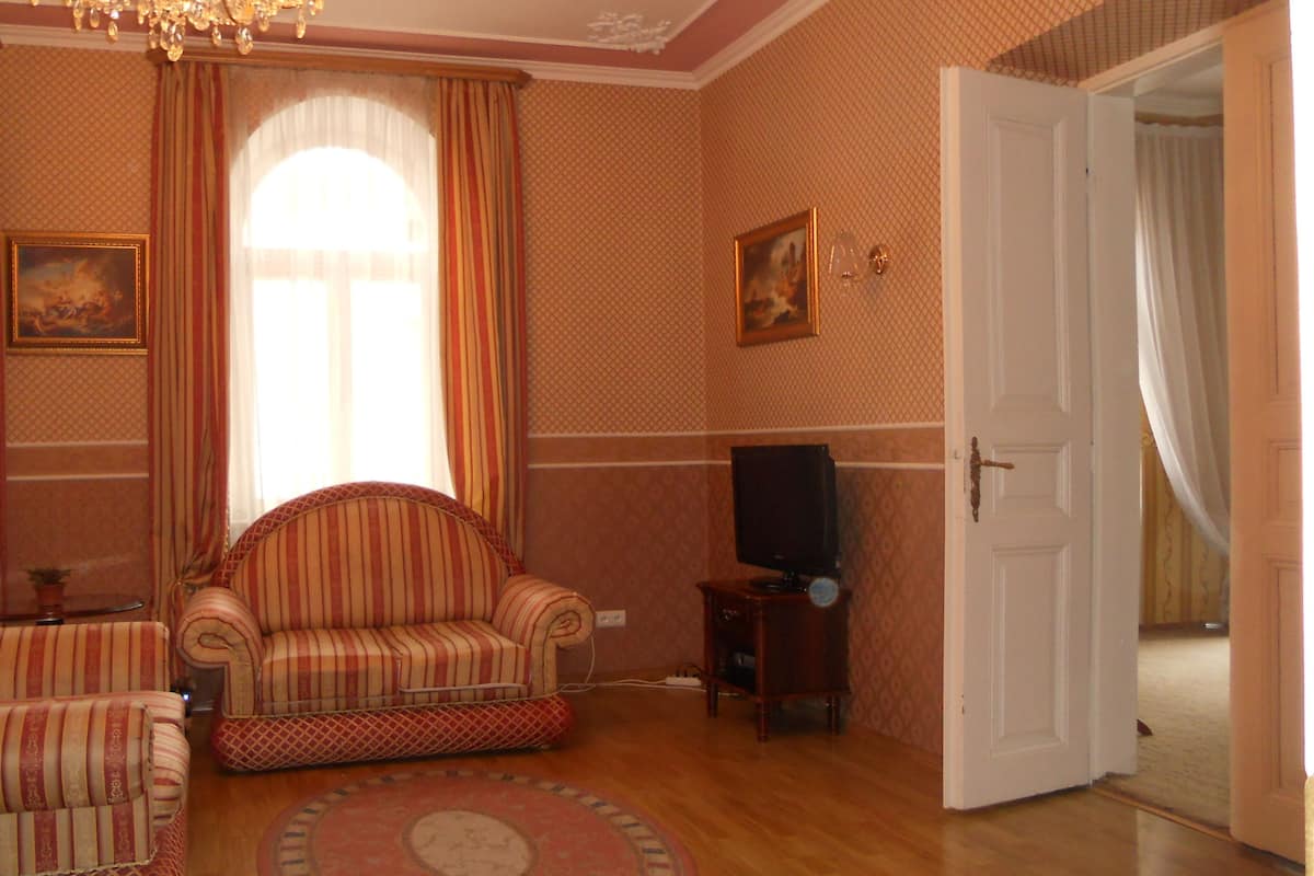 Standard Apartment, 1 Bedroom, Kitchen | Living area | TV, DVD player