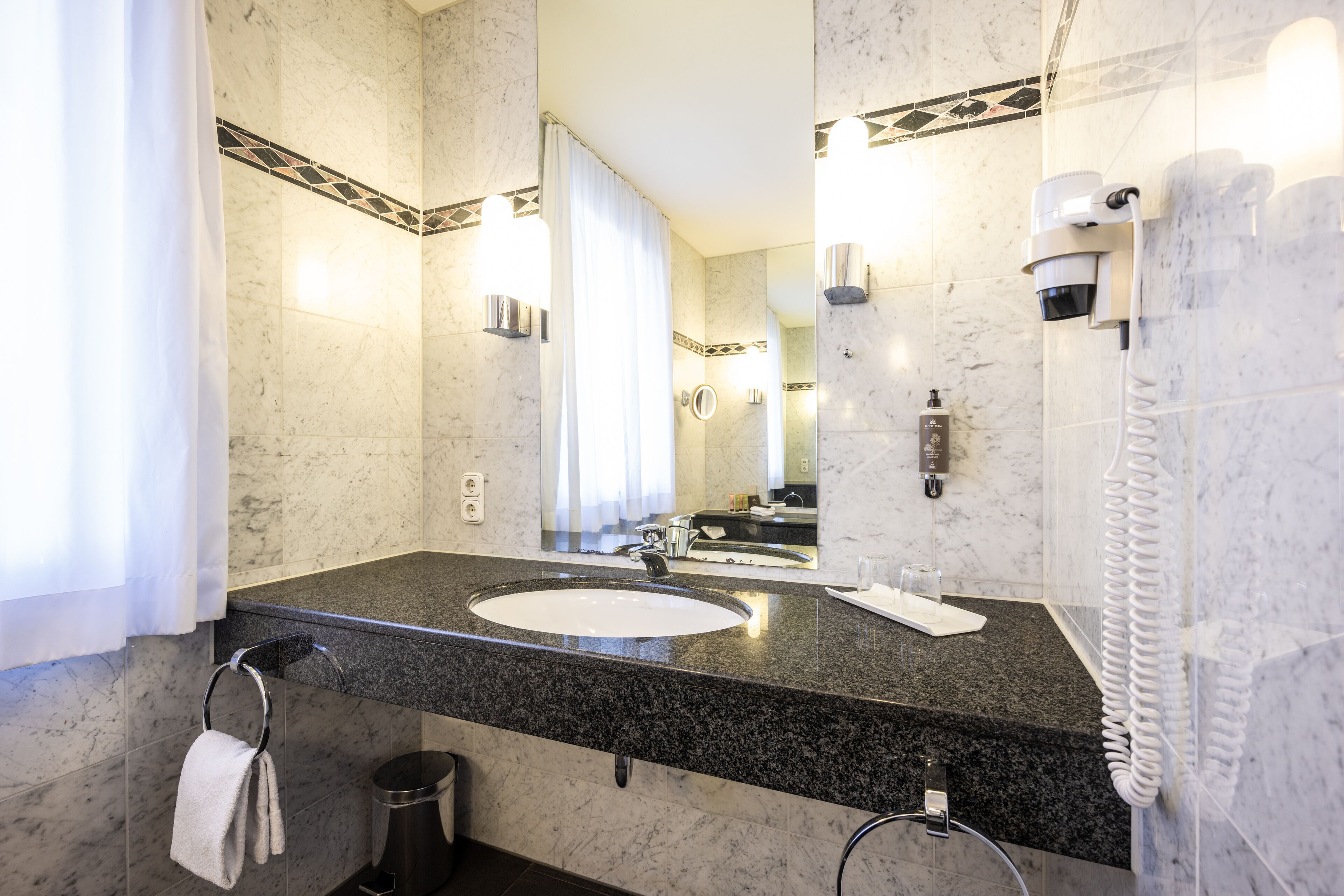 free toiletries, hair dryer, bathrobes, slippers