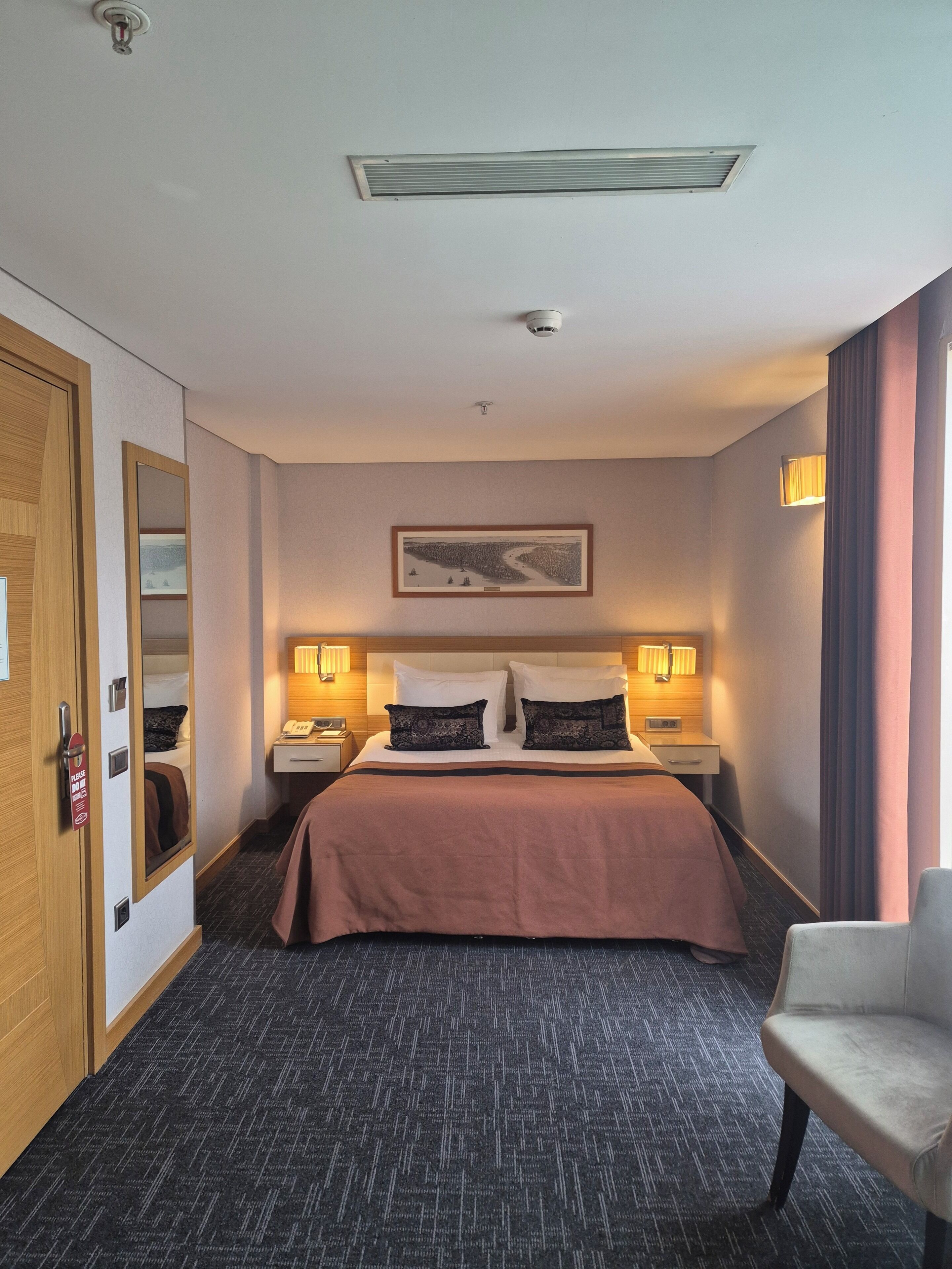 ملاءات من القطن المصري وأغطية فراش متميزة وميني بار وخزنة داخل الغرفة