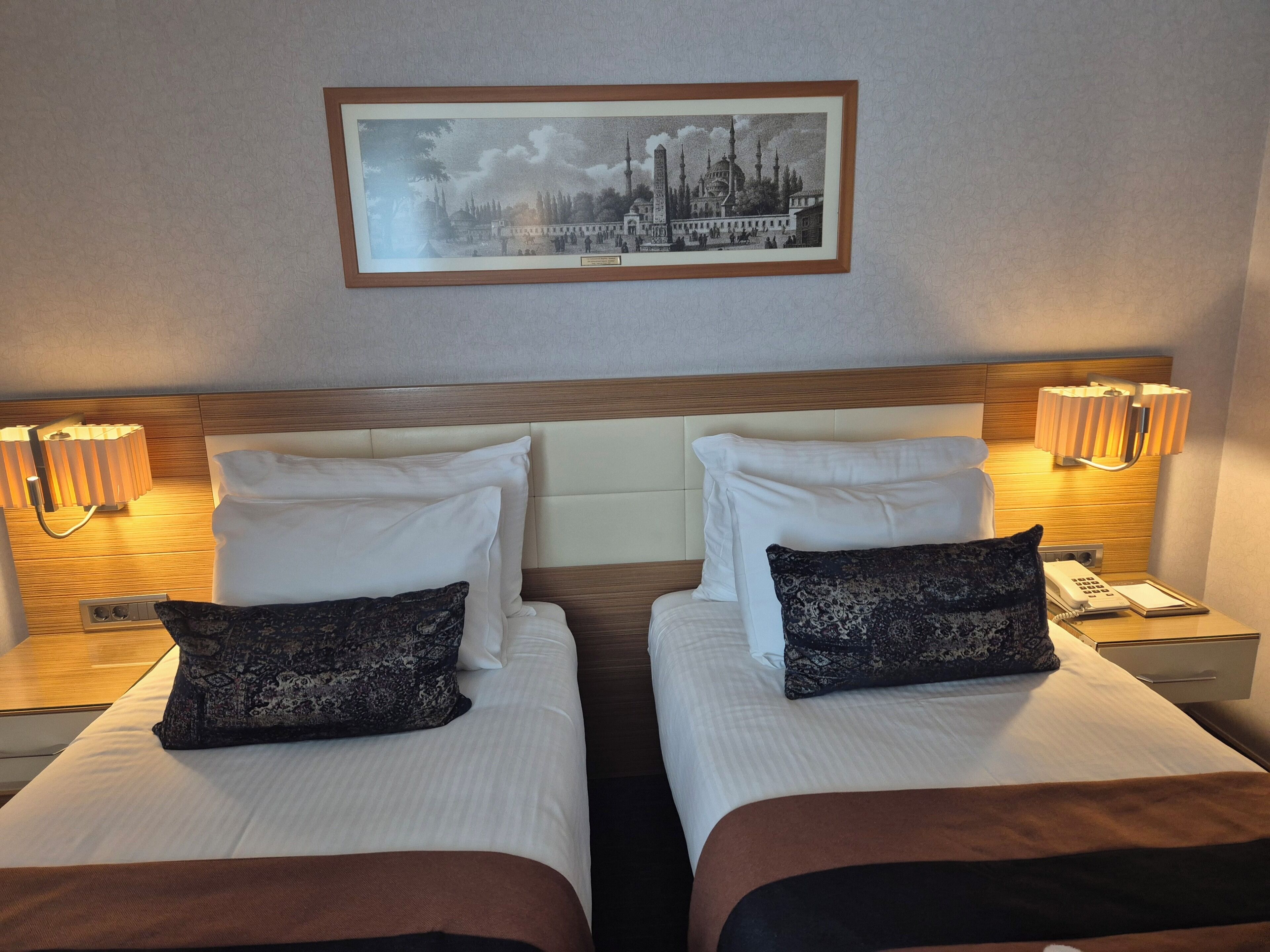 ملاءات من القطن المصري وأغطية فراش متميزة وميني بار وخزنة داخل الغرفة