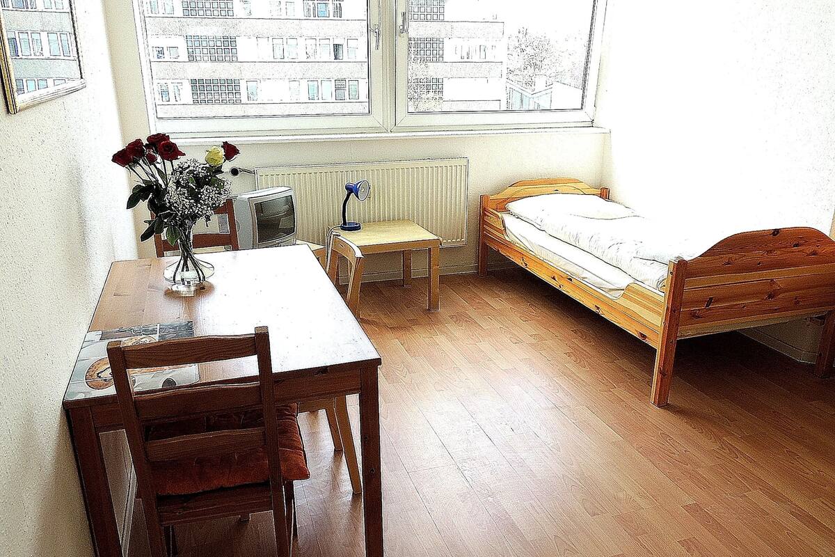 Desk, blackout curtains, iron/ironing board, free WiFi