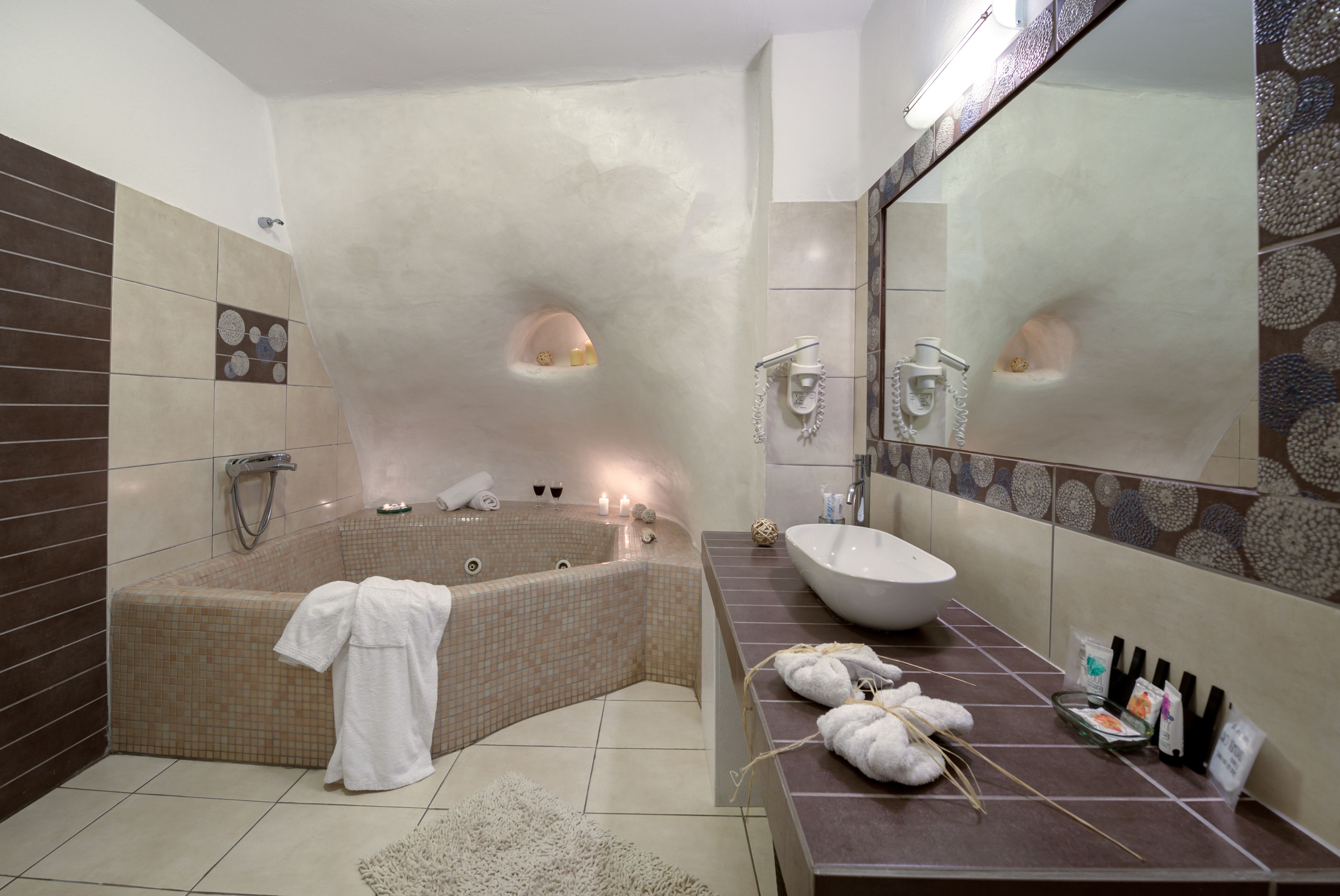 superior double room | bathroom | designer toiletries, hair dryer, bathrobes, slippers