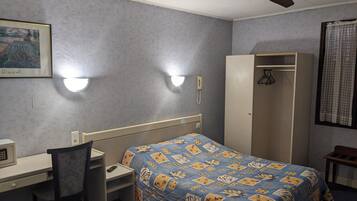 Desk, free WiFi, bed sheets