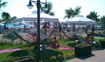 Private beach, sun loungers, beach umbrellas, beach towels