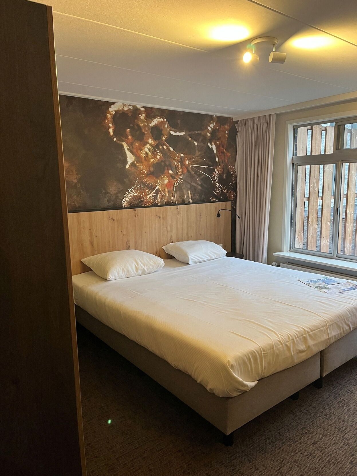 Desk, free WiFi, bed sheets