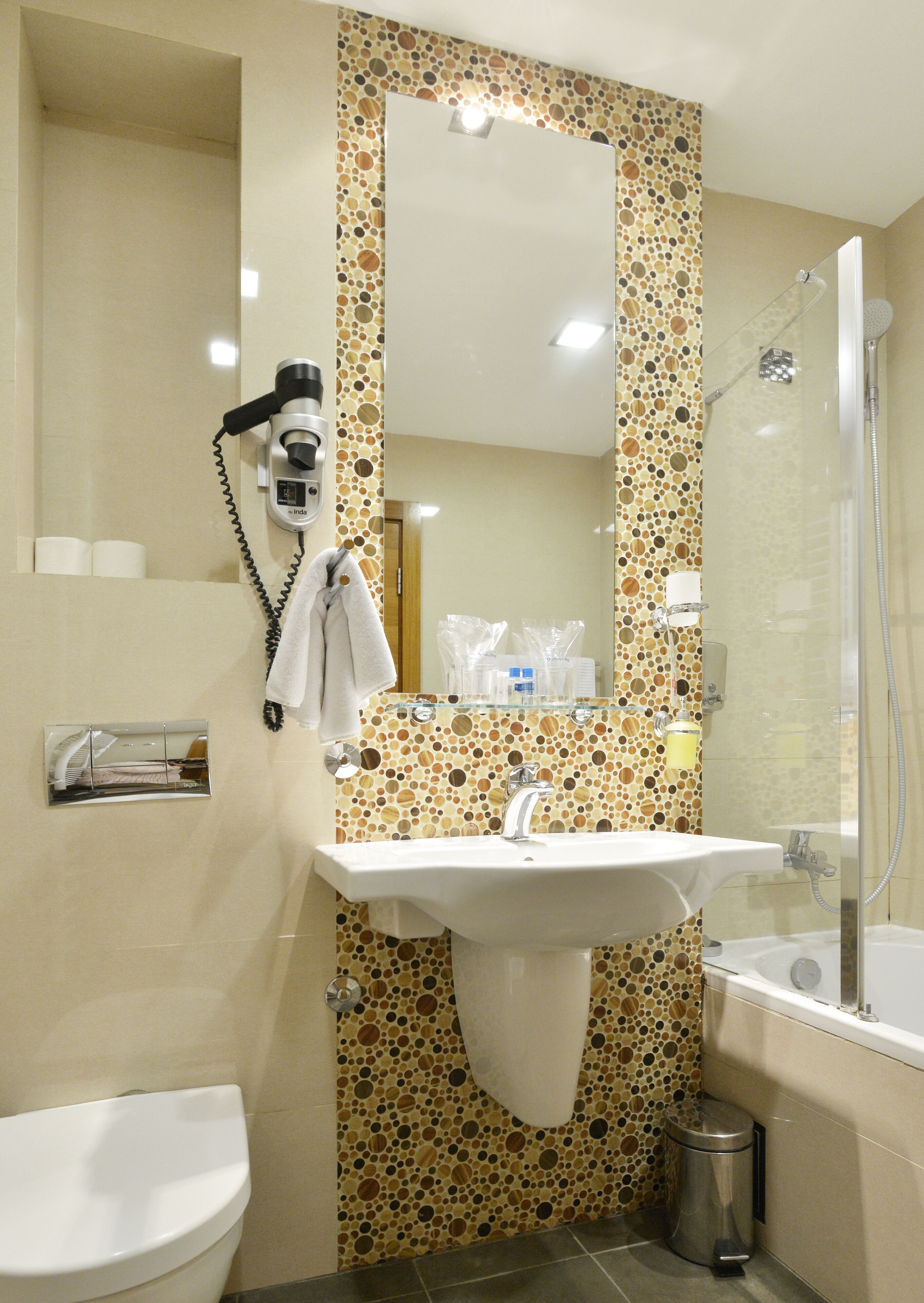 double room | bathroom | hair dryer, towels