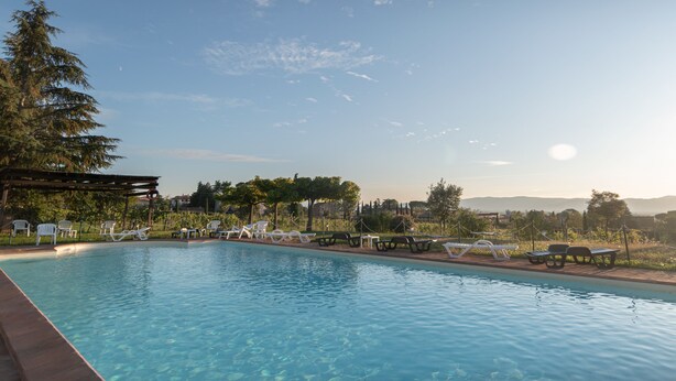 Seasonal outdoor pool, open 8 AM to 9 PM, pool umbrellas, sun loungers - Agriturismo Sasso Rosso (Assisi)