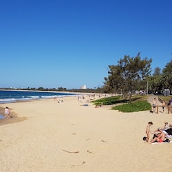 On the beach, white sand, beach towels