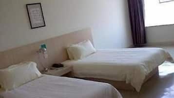 Desk, blackout curtains, iron/ironing board, free WiFi