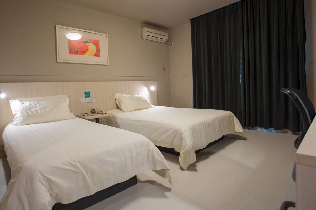 Desk, blackout curtains, iron/ironing board, free WiFi