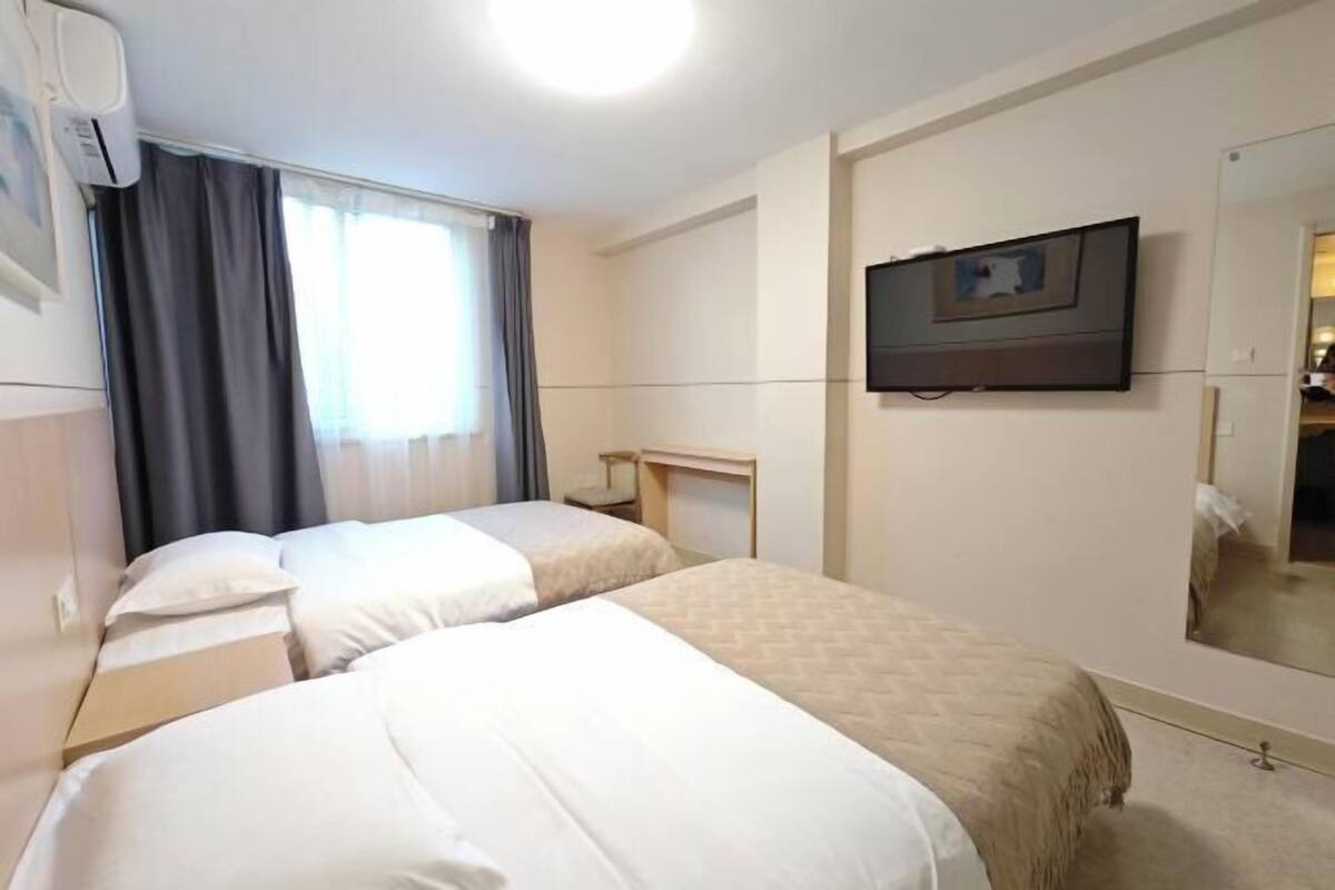 Desk, blackout curtains, iron/ironing board, free WiFi