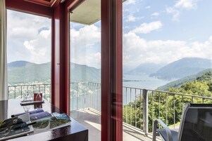 Doppia panoramica, vista lago | Biancheria da letto ipoallergenica, copriletto in piuma