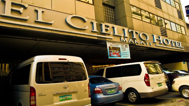 The exterior of El Cielito Hotel Makati with a signboard advertising the hotel. - El Cielito Hotel (Makati)