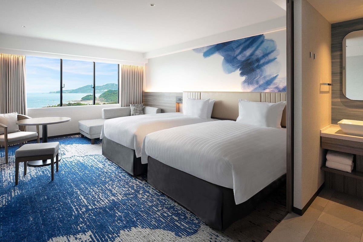 Superior Room, Multiple Beds, Ocean View | In-room safe, desk, laptop workspace, blackout drapes