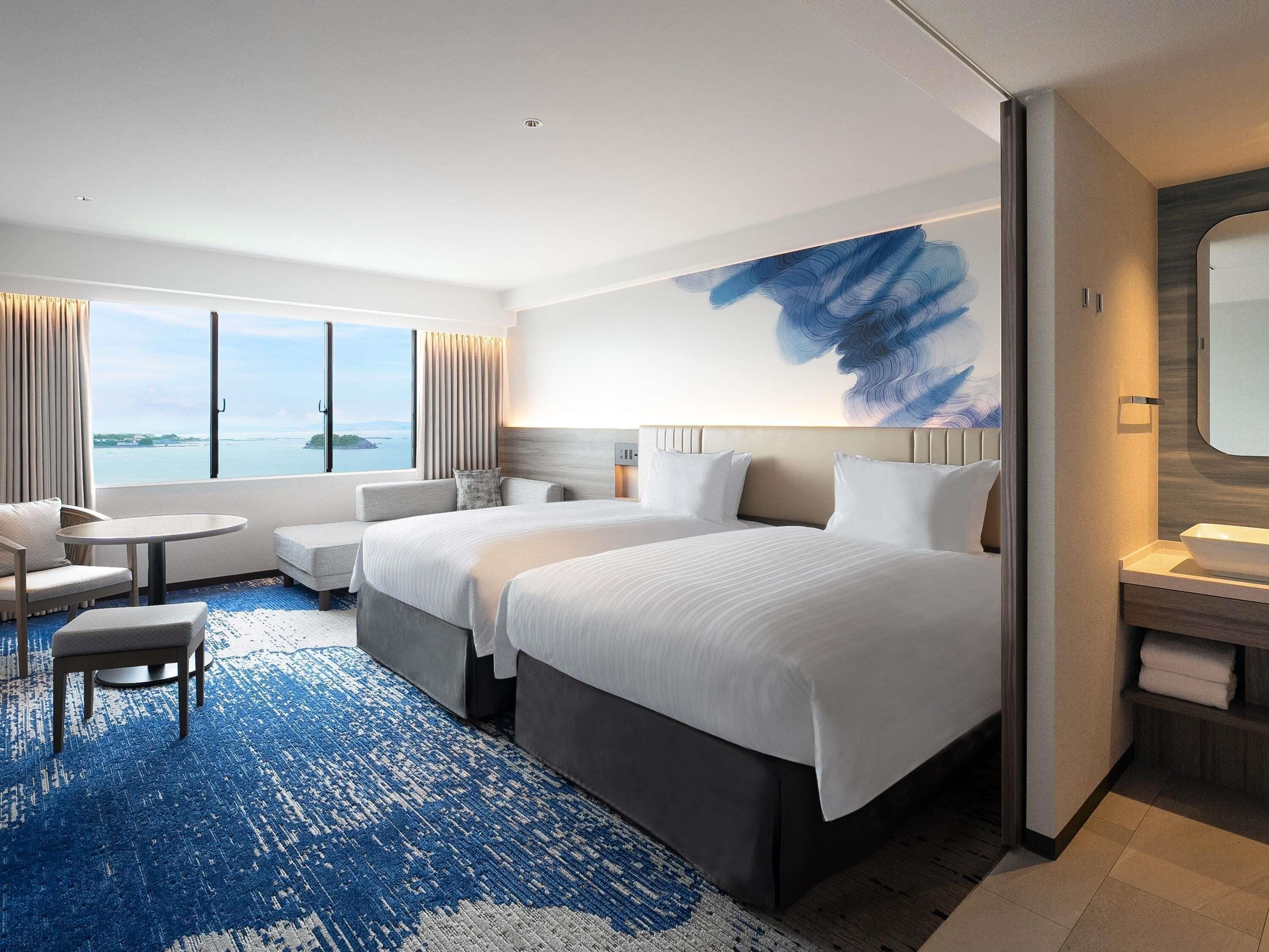 Superior Room, Multiple Beds, Ocean View | In-room safe, desk, laptop workspace, blackout curtains