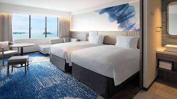 Superior Room, Multiple Beds, Ocean View | In-room safe, desk, laptop workspace, blackout drapes