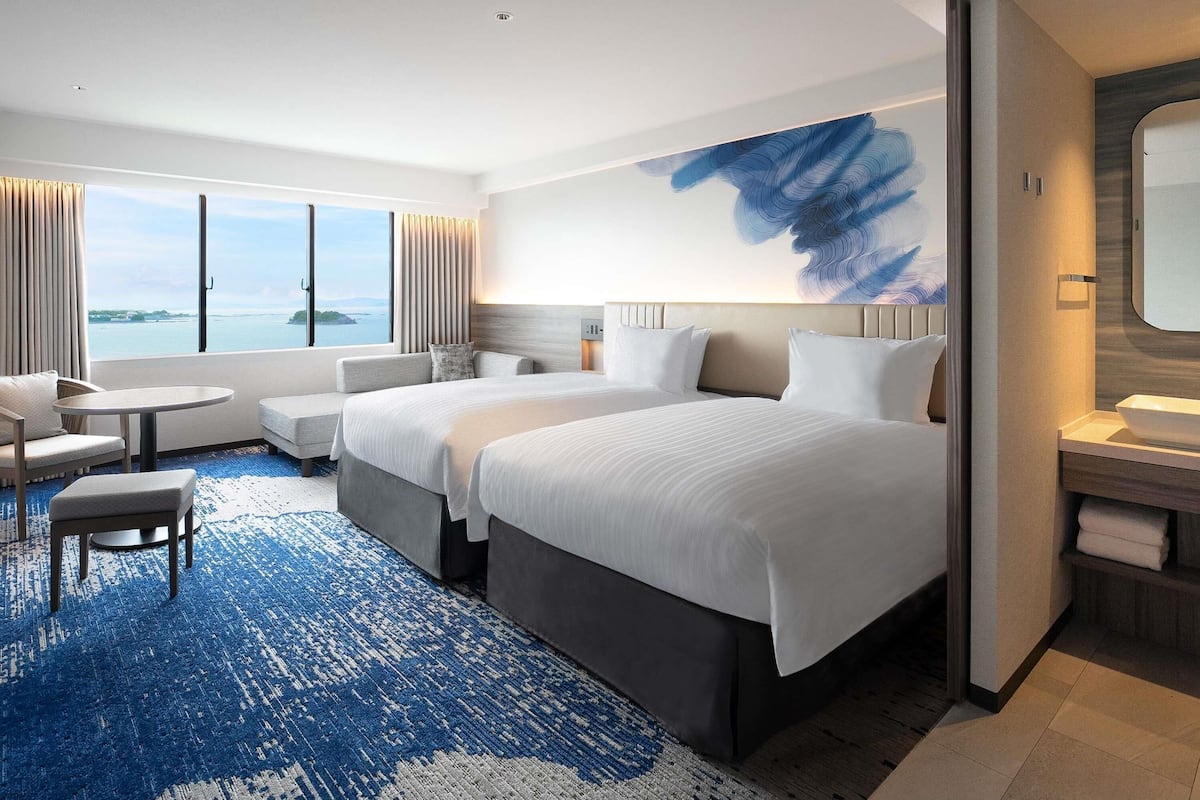 Superior Room, Multiple Beds, Ocean View | In-room safe, desk, laptop workspace, blackout drapes