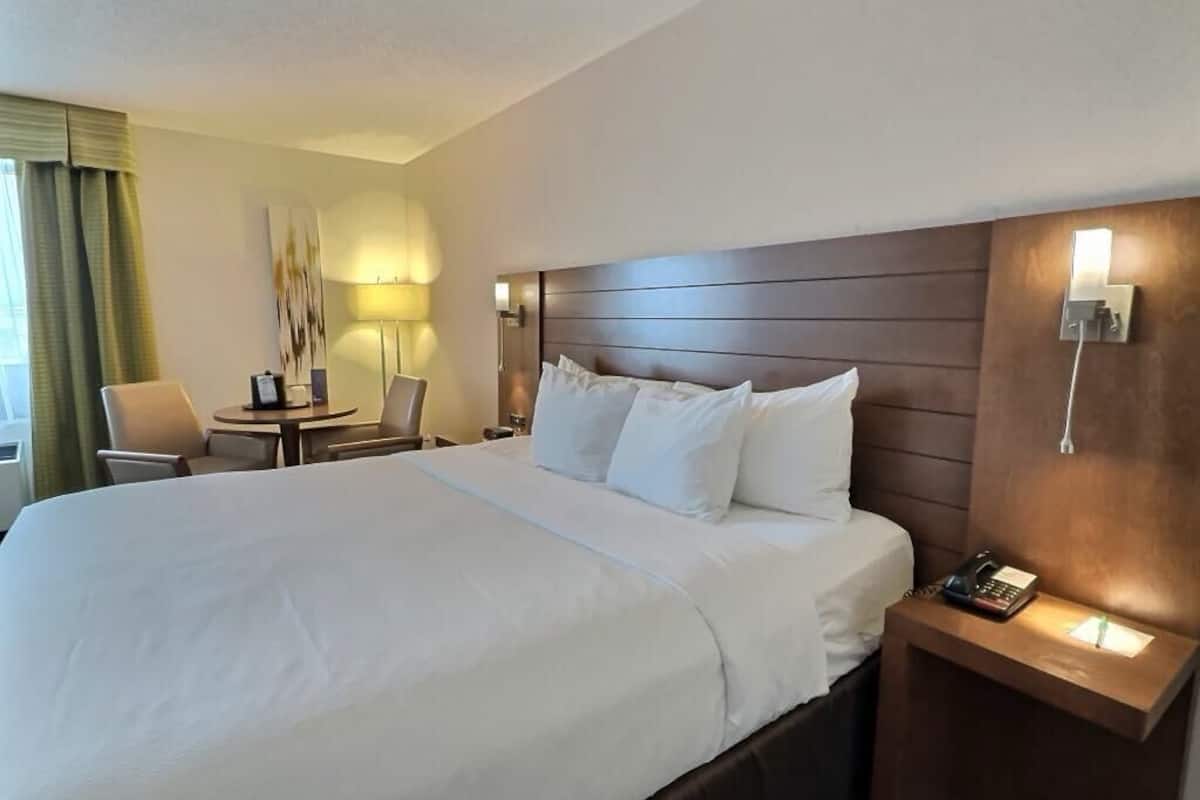 business room, 1 king bed, non smoking | premium bedding, desk, blackout curtains, soundproofing