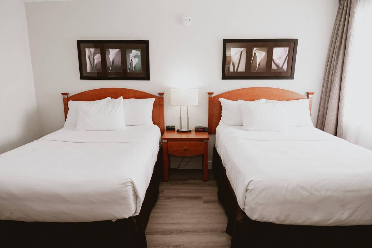 Habitación estándar, 2 camas dobles, no fumadores | Ropa de cama de alta calidad, escritorio, cortinas opacas
