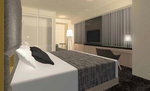 Premium bedding, down duvets, desk, blackout curtains - Hotel Massimo Mishima (Mishima)