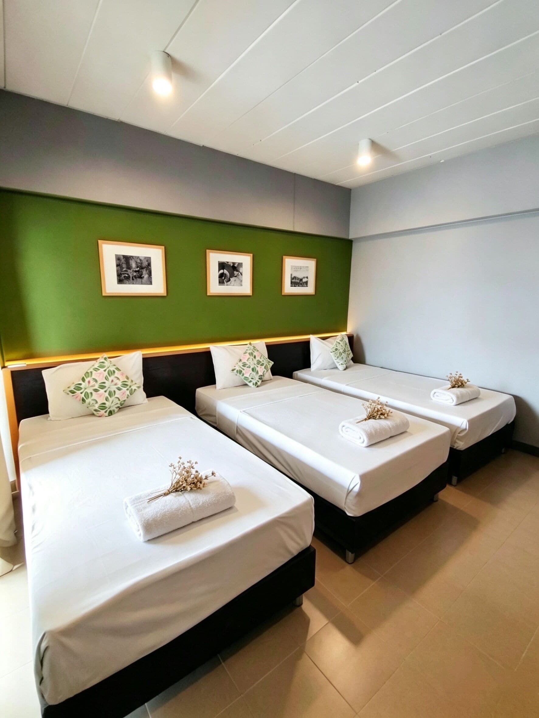 Habitación triple Deluxe | Ropa de cama de alta calidad y colchones con acolchado adicional