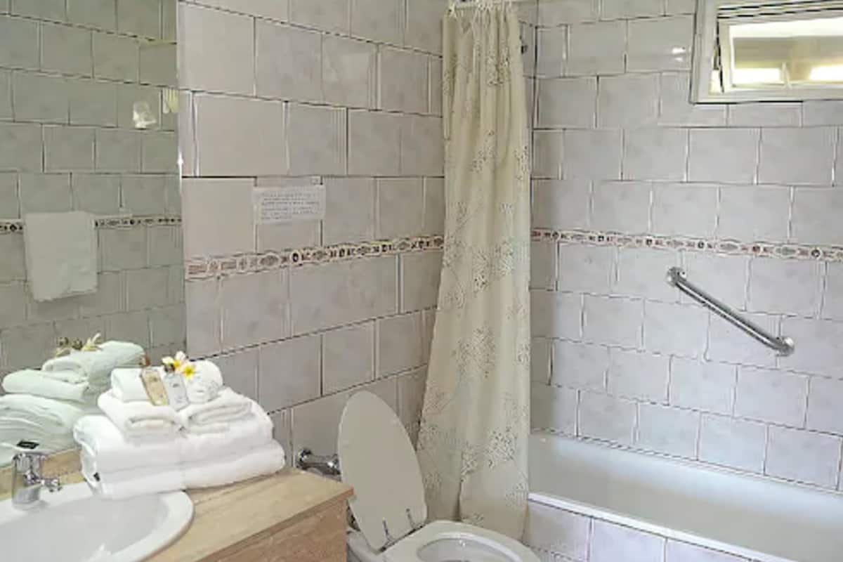 Free toiletries, hair dryer, towels