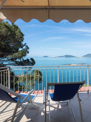 Panorama driepersoonskamer, uitzicht op zee | Uitzicht vanuit de kamer