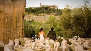 Outdoor wedding area