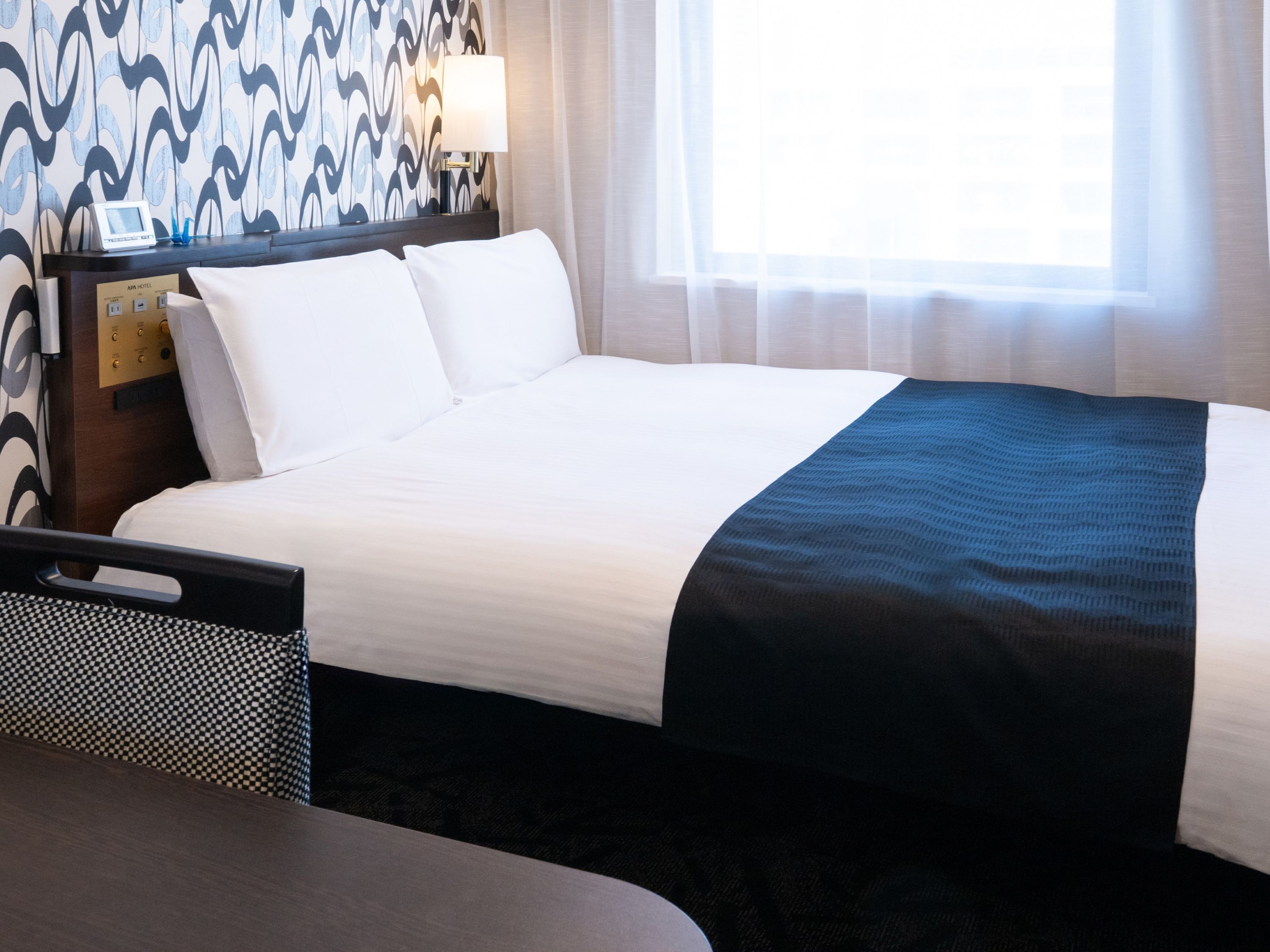 Down duvets, desk, blackout curtains, iron/ironing board