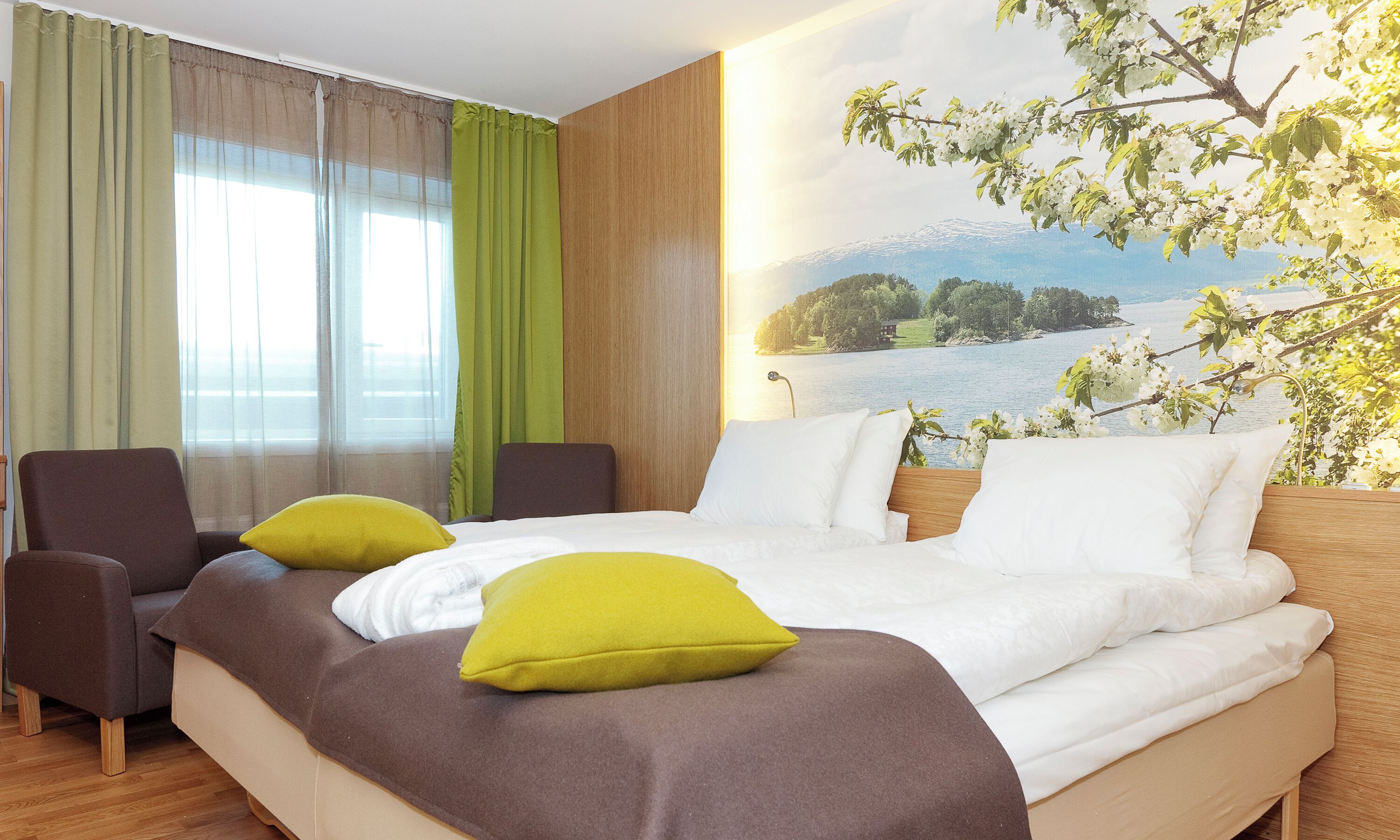 Blendingsgardiner, wi-fi (inkludert), sengetøy og rullestolvennlig