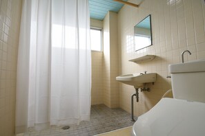 Standard Quadruple Room | Bathroom | Hair dryer, towels, soap, shampoo