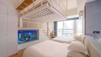 Ropa de cama de alta calidad, colchones con pillow-top y escritorio