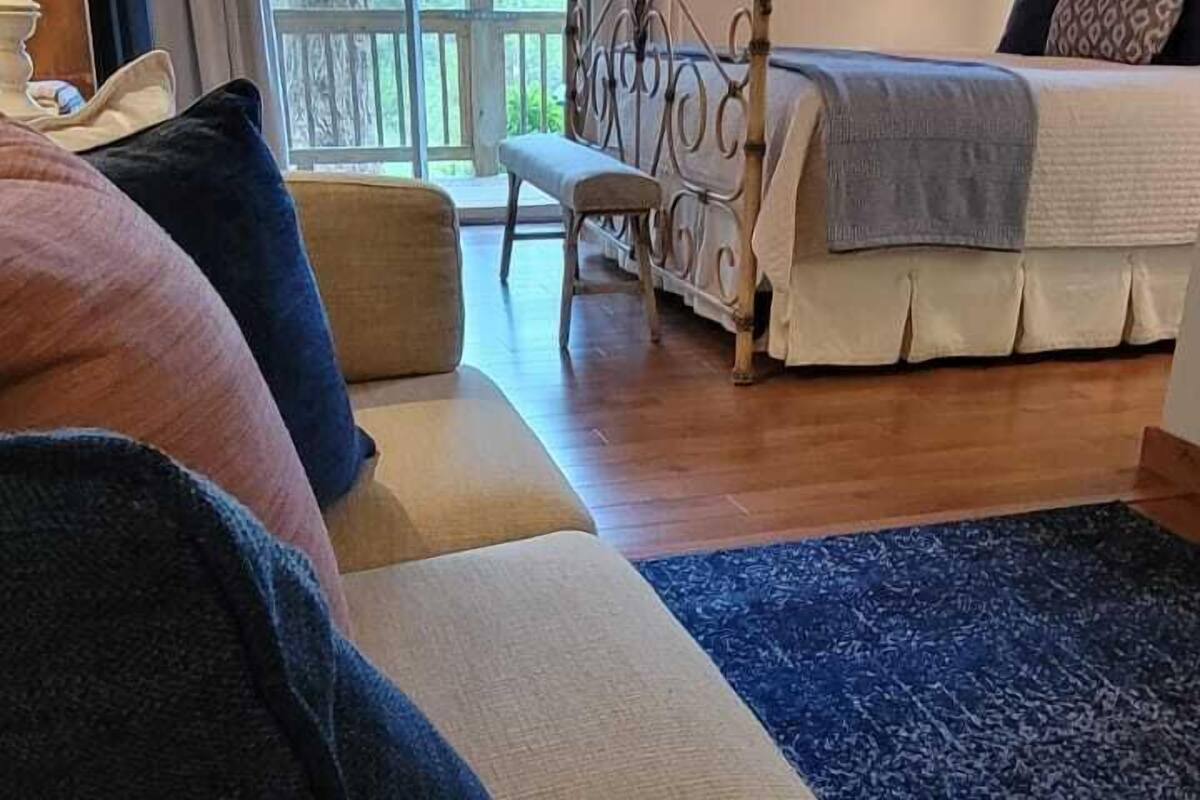 Cottage, 1 King Bed (Blueberry Cottage) | Desk, laptop workspace, blackout curtains, iron/ironing board