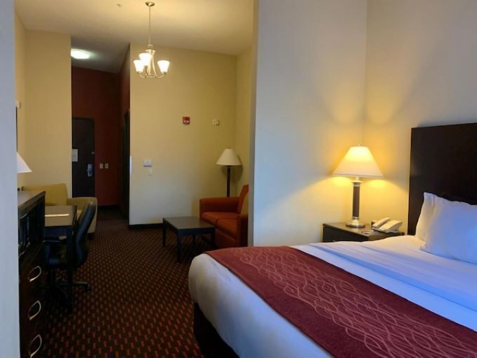 In-room safe, desk, laptop workspace, iron/ironing board